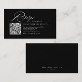 Elegant Script Calligraphy & QR Code Wedding RSVP  Informatiekaartje (Voorkant / Achterkant)