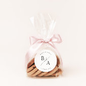 Elegant Script Calligraphy Wedding Favour Classic Ronde Sticker