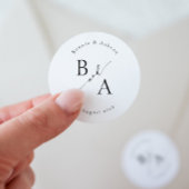 Elegant Script Calligraphy Wedding Favour Classic Ronde Sticker