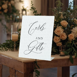 Elegant Script Cards & Gifts Wedding Sign Reclamebord Met Voetstuk
