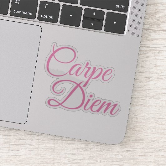 Elegant Script Carpe Diem Motivatie Sticker (Detail)