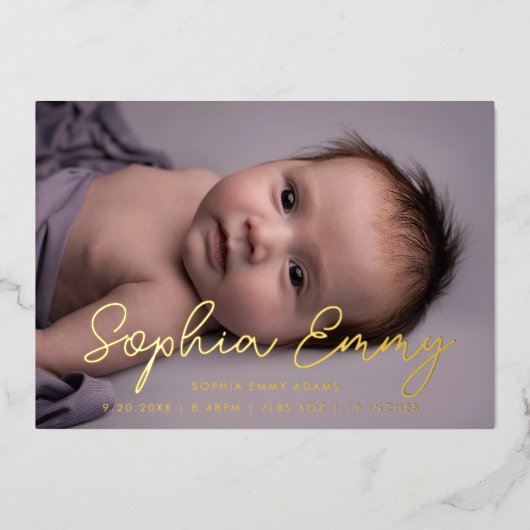 Élégant Script Carte de remerciements bébé et Fair (Recto)