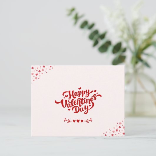 Élégant Script Carte postale Saint-Valentin (Debout devant)