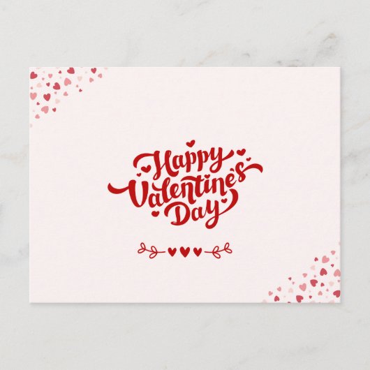 Élégant Script Carte postale Saint-Valentin (Devant)