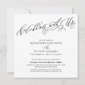 Elegant Script Celebrate met ons zwart-wit Kaart (Voorkant)