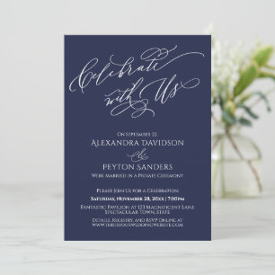 Elegant Script Celebrate with US Navy Reception Kaart