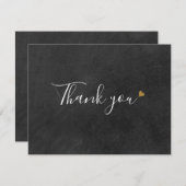 Élégant script Chalkboard Business Carte de remerc (Devant / Derrière)