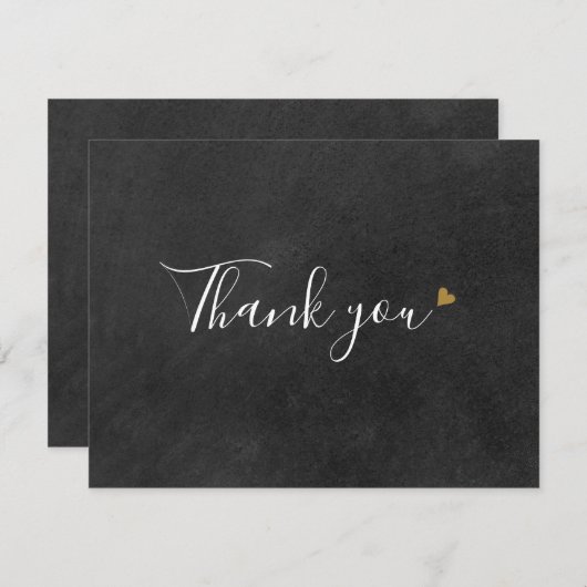 Élégant script Chalkboard Business Carte de remerc (Devant / Derrière)