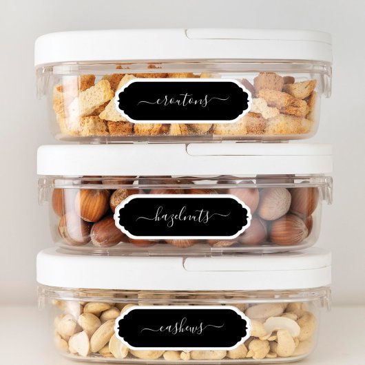 Élégant Script Châtelet Frame Cuisine Étiquettes