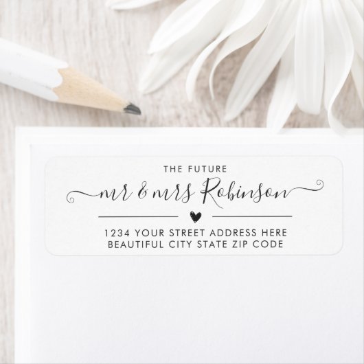 Elegant Script Chic Wedding Return Address Label (Insitu)