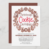 Elegant Script Christmas Cookie Exchange Party Kaart (Voorkant / Achterkant)