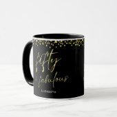 Élégant Script Cinquante et fabuleuse Mug d'annive (Devant gauche)