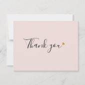Élégant Script Clair rose Carte de remerciements d (Devant)