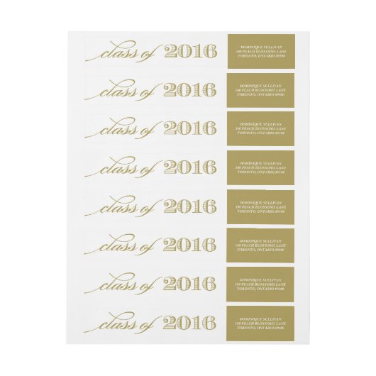 Elegant Script Class of 2016 | Goud Afstuderen (Vel)