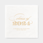 Elegant Script Class of 2024 Afstuderen Folie Servetten (Voorkant)
