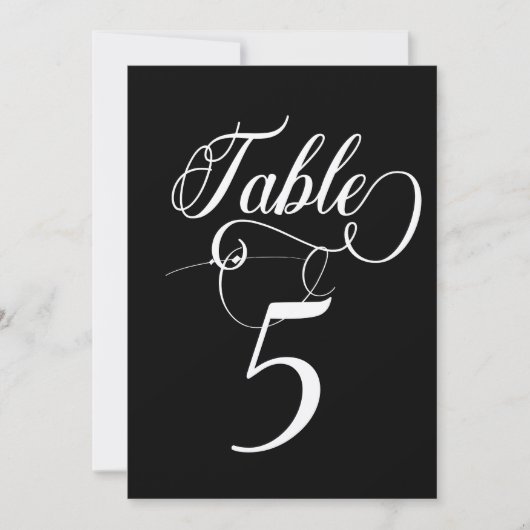 Élégant Script Classic Mariage Numéros de table (Devant)
