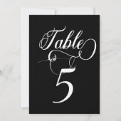 Élégant Script Classic Mariage Numéros de table (Dos)