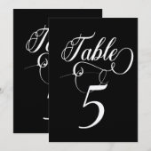 Élégant Script Classic Mariage Numéros de table (Devant / Derrière)
