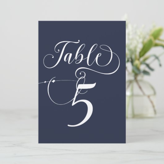 Élégant Script Classic Mariage Numéros de table (Debout devant)
