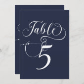 Élégant Script Classic Mariage Numéros de table (Devant / Derrière)