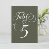 Élégant Script Classic Mariage Numéros de table (Debout devant)