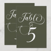 Élégant Script Classic Mariage Numéros de table (Devant / Derrière)