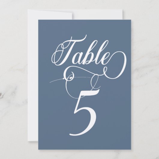 Élégant Script Classic Mariage Numéros de table (Dos)