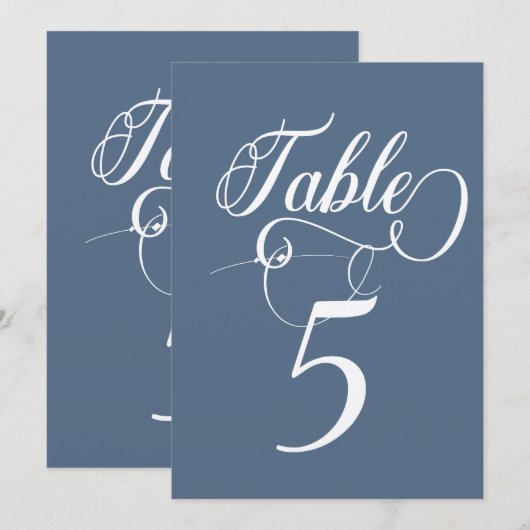 Élégant Script Classic Mariage Numéros de table (Devant / Derrière)