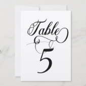 Élégant Script Classic Mariage Numéros de table (Dos)