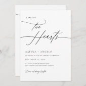 Elegant Script Classic QR Code Alles in een bruilo Kaart (Voorkant / Achterkant)