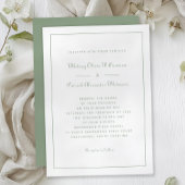 Elegant Script Classic Sage Green Formal Weddings Kaart