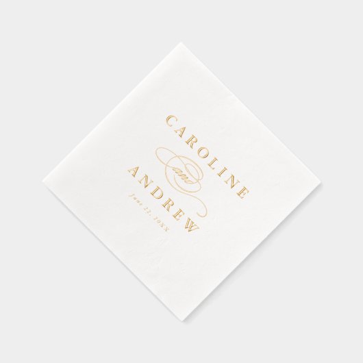 Elegant Script Classic Wedding Folie Servetten (Rechts)