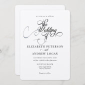 Élégant Script Classic Wedding Invitations (Devant / Derrière)
