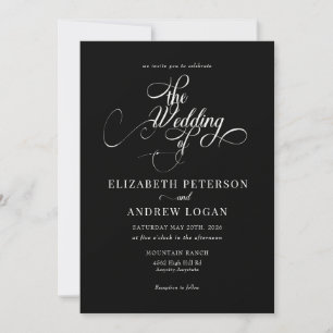 Élégant Script Classic Wedding Invitations
