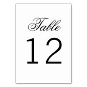 Élégant Script classique Numéro de table classique (Dos)