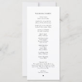 Élégant Script classique Programme de mariage avan (Dos)