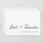 Elegant Script Classy Black & White Love & Bedankt (Voorkant)
