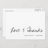 Elegant Script Classy Black & White Love & Bedankt (Voorkant / Achterkant)