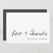 Elegant Script Classy Black & White Love & Bedankt (Voorkant / Achterkant)