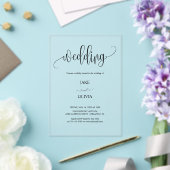 Elegant Script Clear Acrylic Wedding Invitation (Insitu (Mariage))