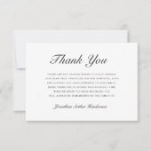 Elegant Script Condoleance Funeral Bedankkaart (Voorkant)