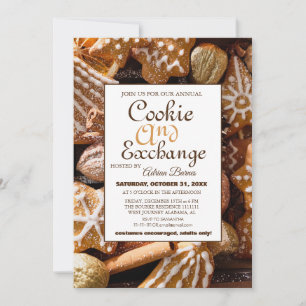Elegant Script Cookie Exchange Kerstfeest Kaart