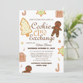 Elegant Script Cookie Exchange Kerstfeest Kaart (Staand voorkant)