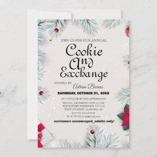 Elegant Script Cookie Exchange Kerstfeest Kaart