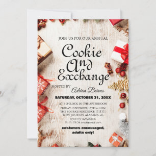 Elegant Script Cookie Exchange Kerstfeest Kaart