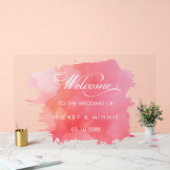 Élégant Script Couleur d'eau rose Mariage de bienv (Mariage)