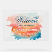 Élégant Script couleur eau brossé Mariage de bienv (Recto)
