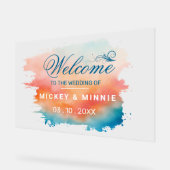 Élégant Script couleur eau brossé Mariage de bienv (Angle)