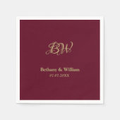 Elegant Script Couples Monogram Weddenschap Napkin Servet (Voorkant)