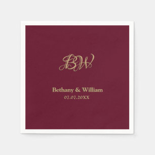 Elegant Script Couples Monogram Weddenschap Napkin Servet